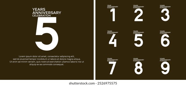 anniversary logo style set with white color can be use for celebration moment