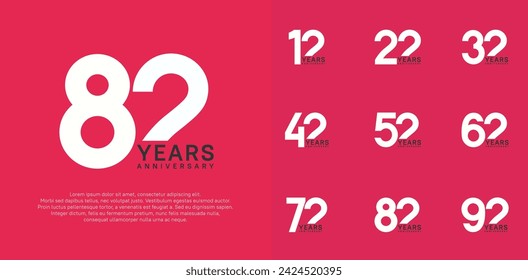 el diseño vectorial del estilo del logotipo del aniversario con el color blanco y negro se puede utilizar para el día de la celebración
