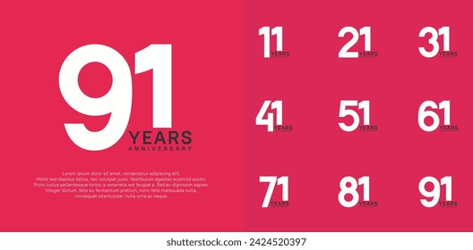 anniversary logo style vector design with white and black color can be use for celebration day