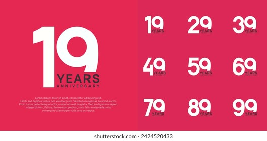 el diseño vectorial del estilo del logotipo del aniversario con el color blanco y negro se puede utilizar para el día de la celebración