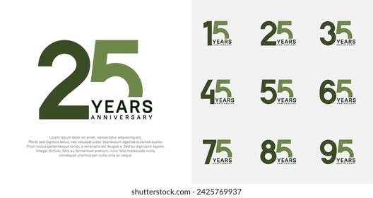 anniversary logo style vector design with green and black color can be use for celebration day svg