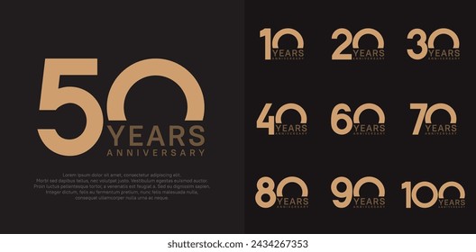 anniversary logo style vector design with brown color can be use for celebration day