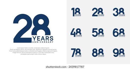 anniversary logo style vector design with dark blue color can be use for celebration day
