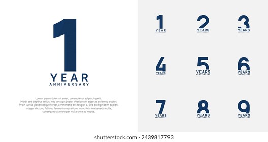 anniversary logo style vector design with dark blue color can be use for celebration day