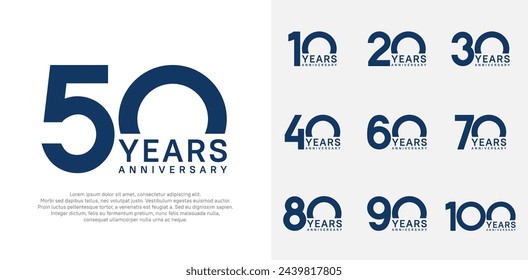 anniversary logo style vector design with dark blue color can be use for celebration day