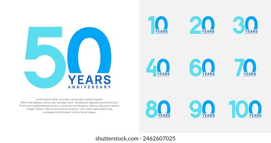 Jubiläums-Logo-Stil Vektorgrafik-Design mit Blaufarbe kann für Feiertag verwendet werden