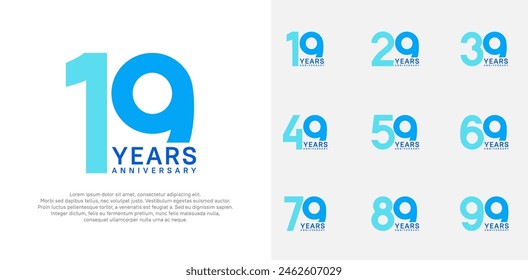 anniversary logo style vector design with blue color can be use for celebration day