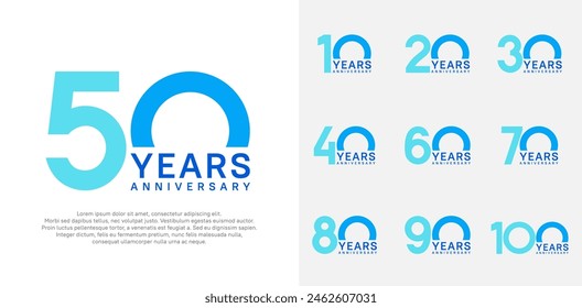 anniversary logo style vector design with blue color can be use for celebration day