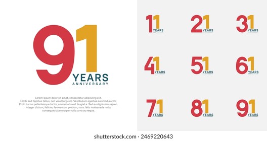 anniversary logo style vector design with red and orange color can be use for celebration day