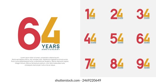 anniversary logo style vector design with red and orange color can be use for celebration day