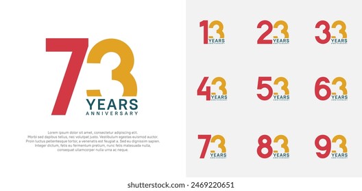 anniversary logo style vector design with red and orange color can be use for celebration day