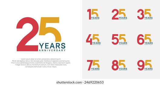 anniversary logo style vector design with red and orange color can be use for celebration day