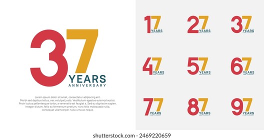 anniversary logo style vector design with red and orange color can be use for celebration day
