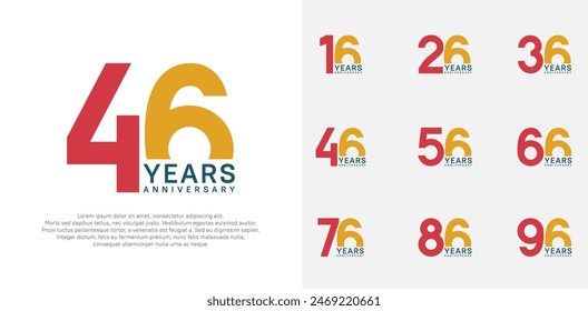 anniversary logo style vector design with red and orange color can be use for celebration day