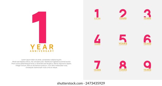 anniversary logo style vector design with blue and pink color can be use for celebration day