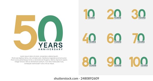 Jubiläums-Logo-Stil Vektorgrafik-Design mit Braun und Grün kann für Feiertag verwendet werden