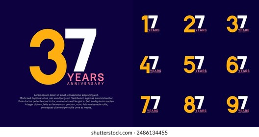 anniversary logo style vector design with yellow and white color can be use for celebration day