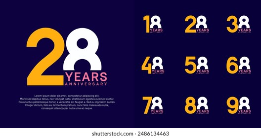 anniversary logo style vector design with yellow and white color can be use for celebration day