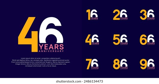 anniversary logo style vector design with yellow and white color can be use for celebration day