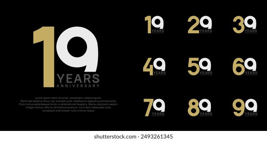 el diseño del Vector del estilo del logotipo del aniversario con el color marrón y blanco se puede utilizar para el día de la celebración