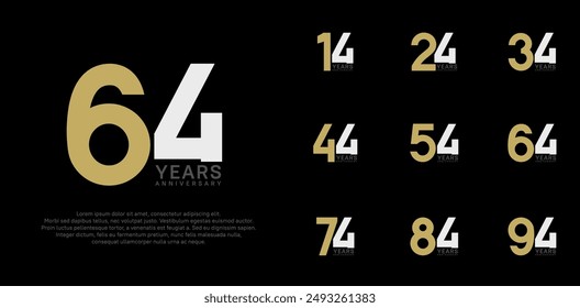 el diseño del Vector del estilo del logotipo del aniversario con el color marrón y blanco se puede utilizar para el día de la celebración
