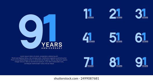 anniversary logo style vector design with blue color can be use for celebration day