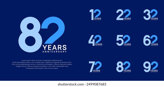 Diseño de Vector de estilo de logotipo de aniversario con color azul se puede utilizar para el día de la celebración