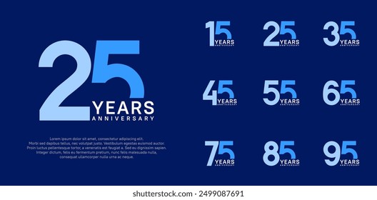 anniversary logo style vector design with blue color can be use for celebration day