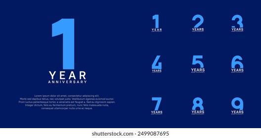 anniversary logo style vector design with blue color can be use for celebration day