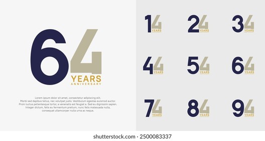 Diseño de Vector de estilo de logotipo de aniversario con color marrón y azul se puede utilizar para el día de la celebración
