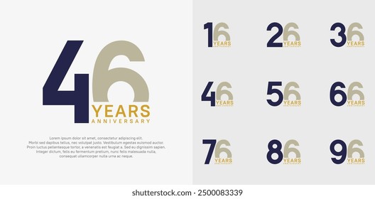 anniversary logo style vector design with brown and blue color can be use for celebration day