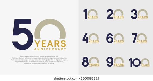anniversary logo style vector design with brown and blue color can be use for celebration day