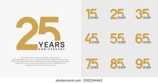 anniversary logo style vector design with brown and black color can be use for celebration day