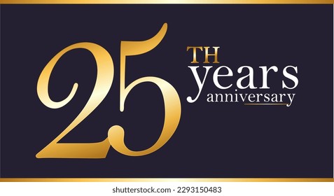 Anniversary logo template 25 years gold