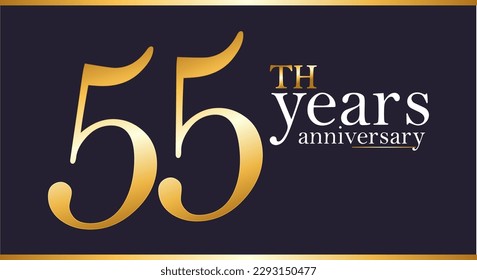 Plantilla para el logotipo del aniversario 55 años oro