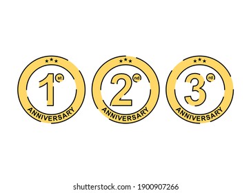 Anniversary logo template. Easy to edit with vector file. Can use for your creative content. Especially about invitation decoration design.