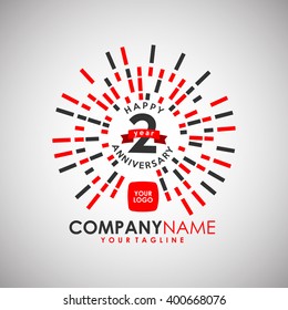 Anniversary Logo Template in Firework Sparkle and Festival Theme. Vector Eps.10