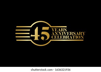 Anniversary logo template Vector design birthday celebration,  Golden anniversary emblem. Design for booklet, leaflet, magazine, brochure, poster, web, invitation or greeting card.