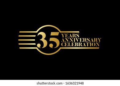 Anniversary logo template Vector design birthday celebration,  Golden anniversary emblem. Design for booklet, leaflet, magazine, brochure, poster, web, invitation or greeting card.