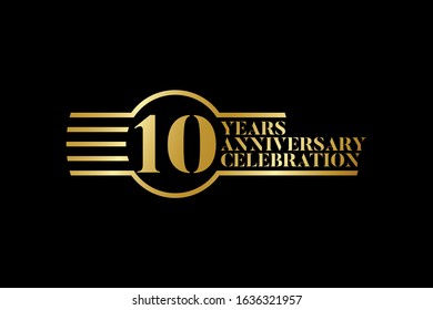 Anniversary logo template Vector design birthday celebration,  Golden anniversary emblem. Design for booklet, leaflet, magazine, brochure, poster, web, invitation or greeting card.