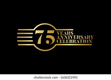 Anniversary logo template Vector design birthday celebration,  Golden anniversary emblem. Design for booklet, leaflet, magazine, brochure, poster, web, invitation or greeting card.