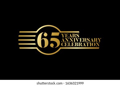 Anniversary logo template Vector design birthday celebration,  Golden anniversary emblem. Design for booklet, leaflet, magazine, brochure, poster, web, invitation or greeting card.