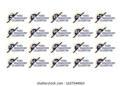 Anniversary logo template Vector design birthday celebration.  Design for booklet leaflet magazine brochure poster web invitation or greeting card