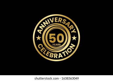 Anniversary logo template Vector design birthday celebration,  Golden anniversary emblem, Design for booklet leaflet magazine brochure poster web invitation or greeting card