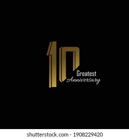 Anniversary Logo Vector Template Design Illustration gold and black