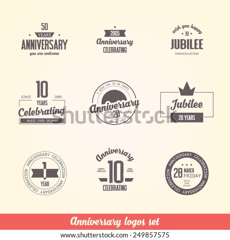 anniversary logos set eps