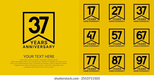 anniversary logotype set. black color can be use for celebration