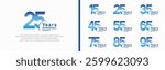 anniversary logotype set. vector design blue color can be use for special moment