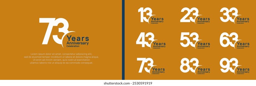 anniversary logotype set. vector design black and white color can be use for special moment