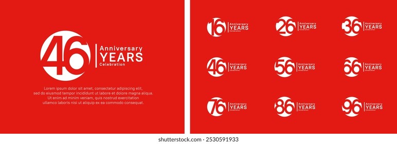 anniversary logotype set. vector design white color can be use for celebration moment